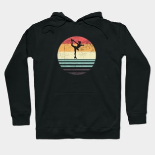 Ice Skater Silhouette - Vintage Sunset Hoodie